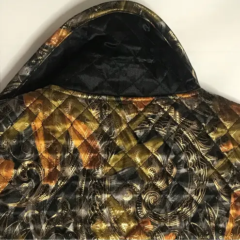 Chico's  quilted metallic print zipper puffer vest