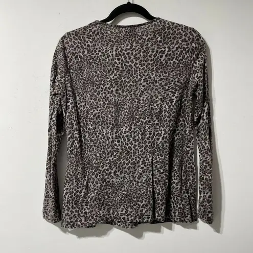 Bogner 100% Cotton Made In Turkey Cheetah 3/4 Sleeve T Shirt Size Large US 12