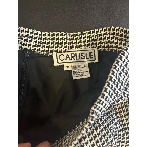 Carlisle Houndstooth Pencil Skirt Size 10 28 inch Waist Straight Winter