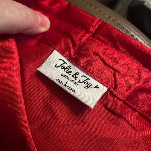 Jolie & Joy Red Satin Shirt