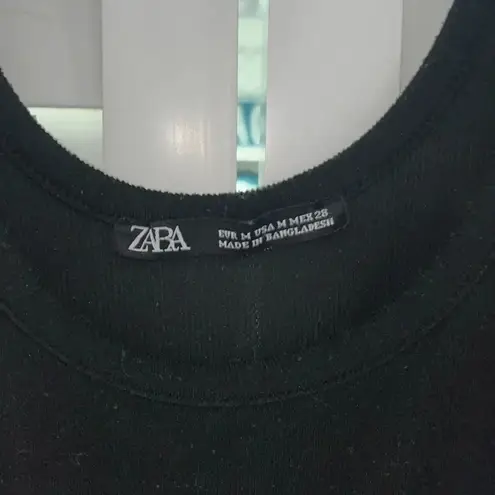 ZARA Imperfect  black scoop neck dress ribbed sleeveless stretchy versatile