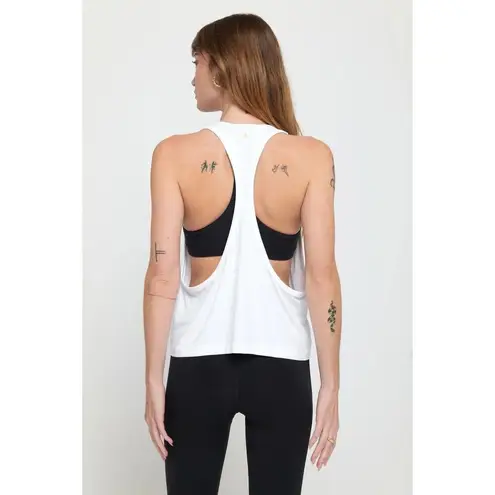 Spiritual Gangster NEW  Size M/L Alex Seamless Muscle Racer Tank White Low Arm