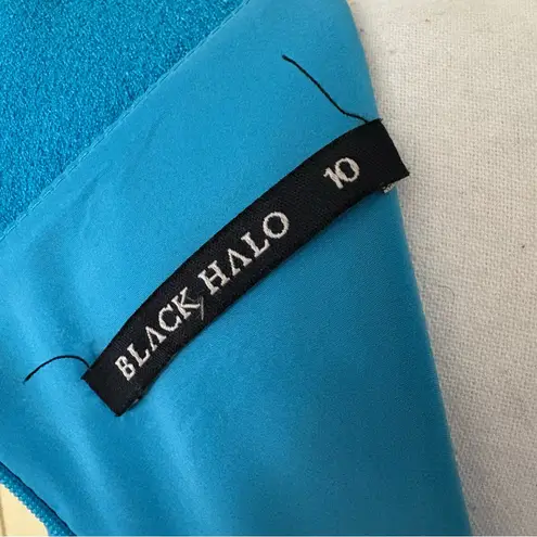 Black Halo BLACK HALO Teal Gretchen Dress Cow Neck Cocktail Size 10