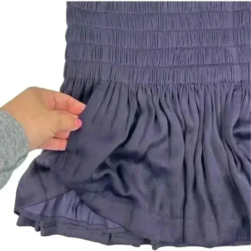 Wilfred Aritzia  Women's XS Blue Fit and Flare Ruched Mini Skirt