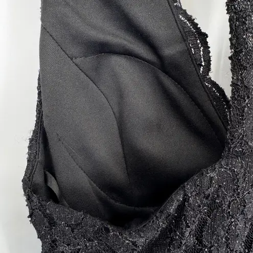 Jump Apparel Floral High Low Formal Prom Dress Lace Racerback Black Size 7/8