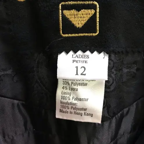 Obermeyer Vintage 2 pc Ski Jacket Pants Ski Suit Black Brocade Gold 80s 12P