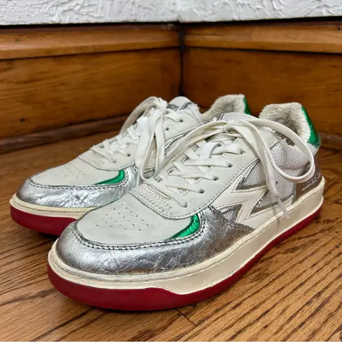 Moa | Master Of Arts In Multi Green Silver Leather Red Sole Sneakers Size 7.5