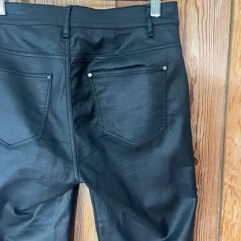 ✨ Lafayettee 148 Waxed Denim Thompson Jeans Slim Straight Leg Black Jean Size 0