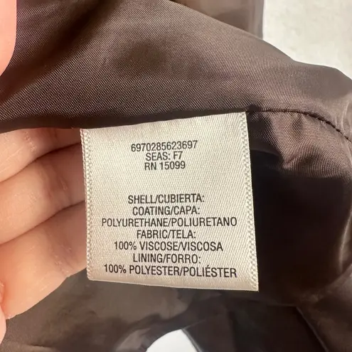 Brown Faux Leather Moto Jacket Asymmetrical Zip Womens Medium Punk 90's