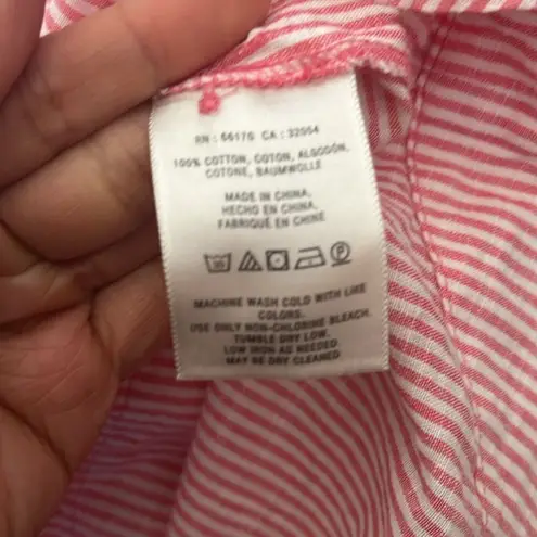 HD in Paris Anthropologie French pink white seersucker sleeveless button down S