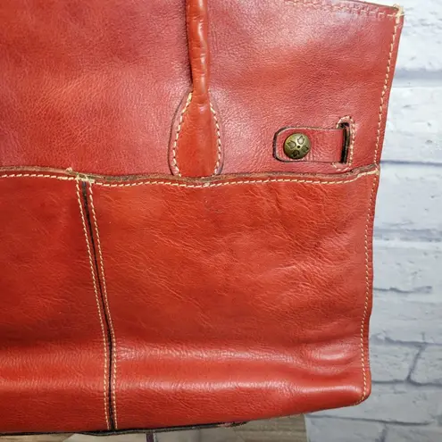 Patricia Nash VIENNA SATCHEL Burnt Coral Leather Tote Shoulder Bag