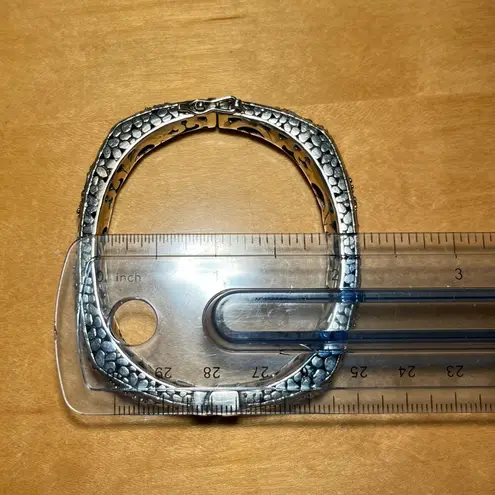 Sterling Silver Sarda Filigree Hinged Bangle Bracelet