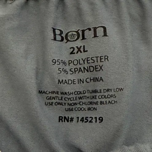 Born Notch Collar Gray Blue Pajama Set Sz 2XL White Piping Detail Comfy Soft