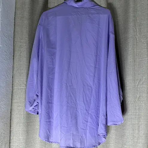 Ashley Stewart NWT size 20 Lavender Button-Up Blouse