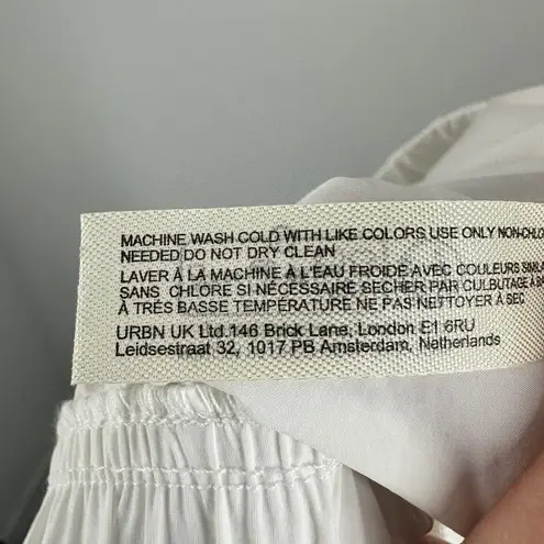 FP Movement Free People White Track Pants Cargo Pockets Zipper Ankle Drawstring Size L