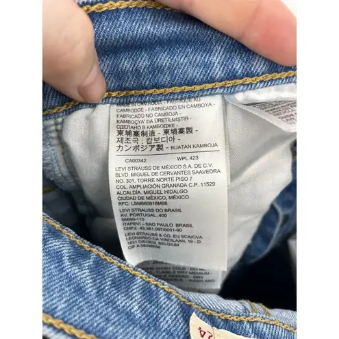 Levi's Levi’s Jeans Womens 24 Wedgie Straight Leg Blue Stretch High Rise Raw Hem