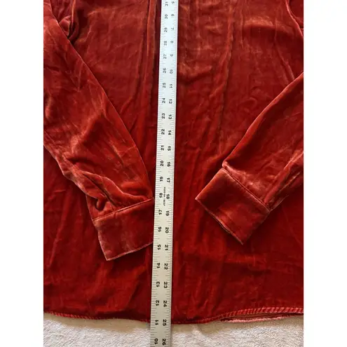 Sundance Top Womens Burnt Orange Velvet Boho Peasant Western Cowgirl Shirt Sz Xs