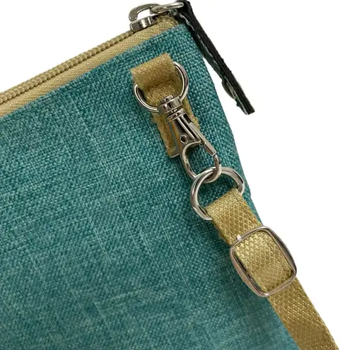 Glove It Crossbody Bag Purse Womens Floral Tropical Leaf Multi Zip Polyester Green