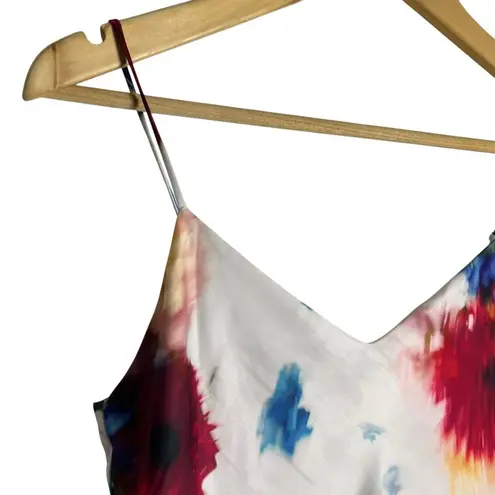 Club Monaco Kora White Floral Print Satin V-Neck Sleeveless Camisole Top Size XS