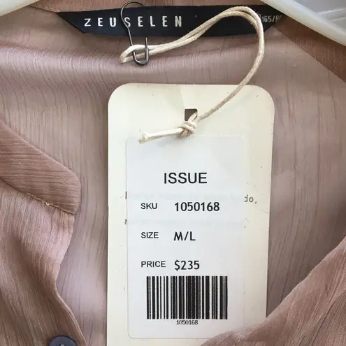 Zeuselen Taupe Sheer Long Sleeve Duster Top L NEW Size L