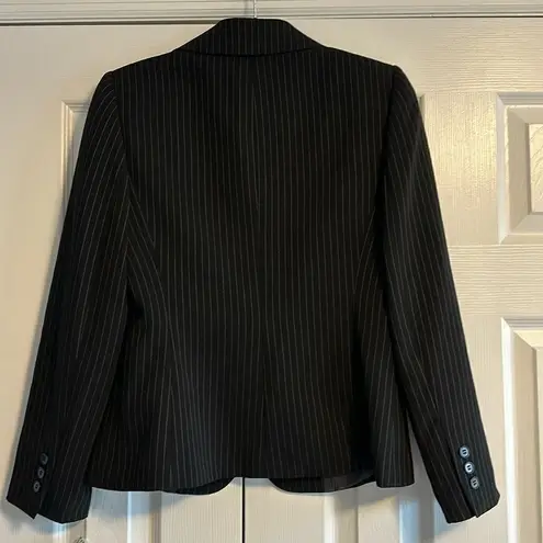 Tahari ASL Women’s Petite Becca Black with White Pink Stripes Blazer Size 4P