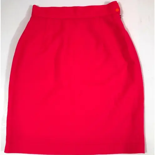 Vintage Thierry Mugler Hot Pink Pencil Skirt Womens 4 90s French Couture Wool