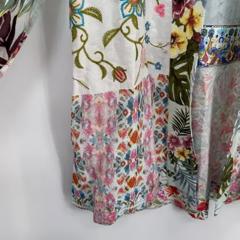 John Mark Kimono Cardigan Womens Small White Embroidered Romantic Boho Resort