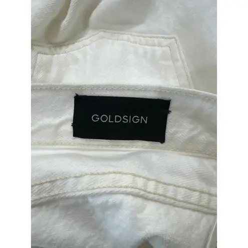 Goldsign Myra Straight Leg High Rise Jean Calla White Womens Size 28