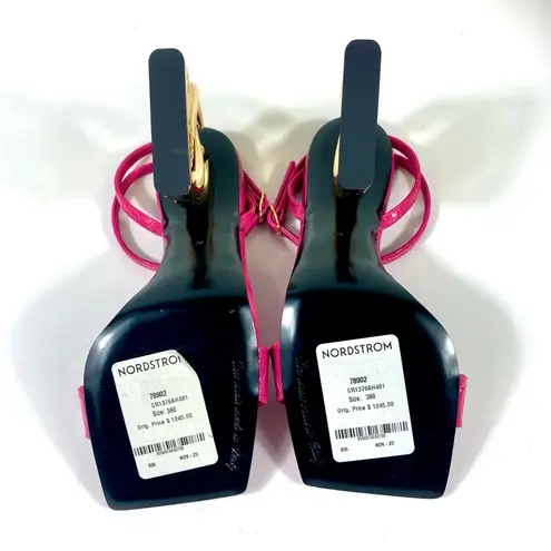 Dolce & Gabbana Logo DG Heels Sandals Croc Leather Shoes 38 NEW