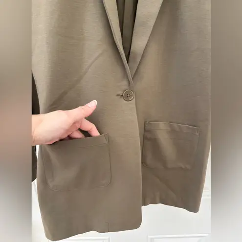 Garnet Hill Relaxed Blazer Women's 10 (M) Capers Heather Lined Lyocell Blend