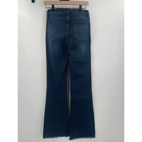 Just USA Jeans Size 27 Slim Bootcut Dark Denim NWT Frayed Hem Cotton Stretch