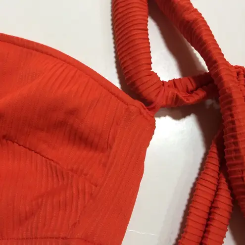 Monday Swimwear Santorini Ribbed Bikini Top Orange Size M