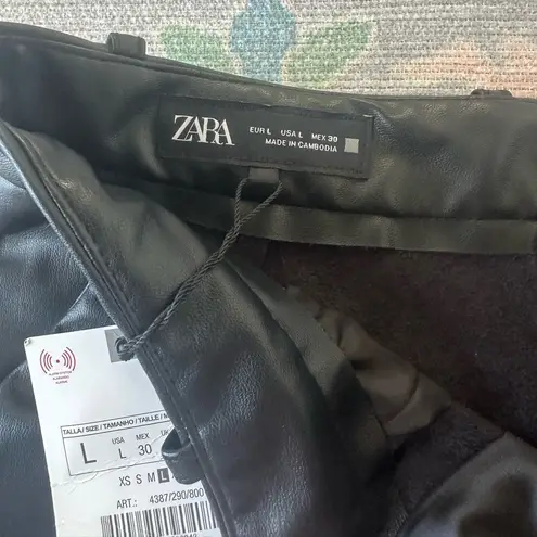 ZARA NWT  High Waist faux Leather Shorts