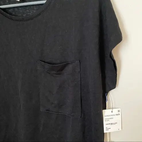 Caslon T-Shirt Black Pocket Short Sleeve Top Casual Neutral