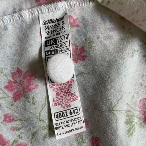 Womens Robe House Coat Floral Lace Size 12 St Michael Marks and Spencer u White