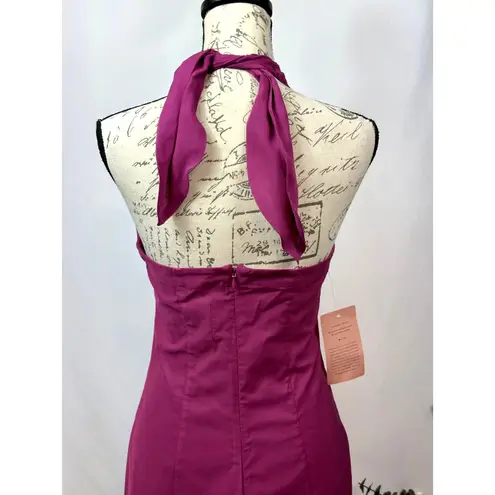 BHLDN Remy Twist Halter Cutout Midi Dress Purple Medium