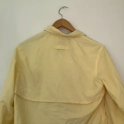 L. L. BEAN Tropicwear Shirt Solid Yellow Button Down Short Sleeve Vented Small S