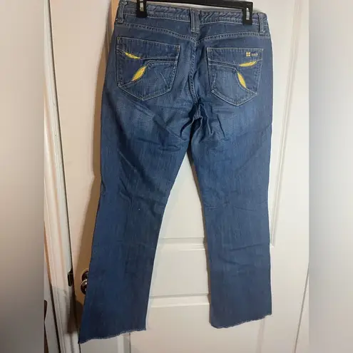 Salt Works Magnolia Cotton Straight Leg Pocket Embroidered Everyday Jeans Sz 31 Blue