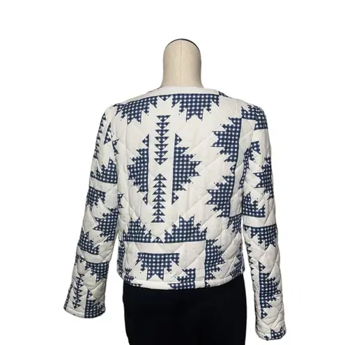 NWT Quilted Jacket Geometric Pattern, Size M, Casual Open - Image 4