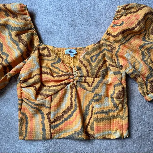 Sam Edelman  Karen Puff Sleeve Cropped Blouse size M