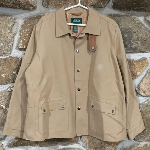 Ralph Lauren Y2K Vintage Tan/Brown  Jacket w/ Leather Accents