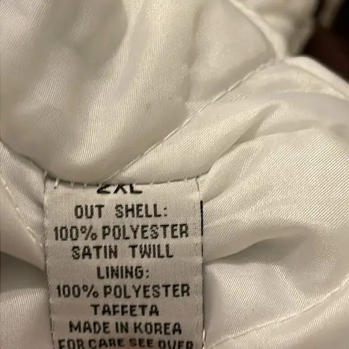 Baby Phat Vintage Puffer Bomber Jacket Satin Liner White Stones Women’s Sz 2XL