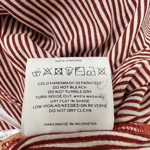 Faithfull the Brand Halter Mirror Door Striped Maxi Dress Slit Sides Size 6