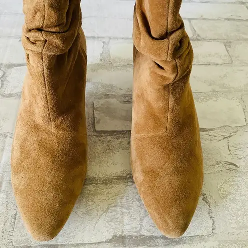 NWOB Anthropologie Silent D Tach Slouchy Suede Ankle Boots Sz 37 (6.5) Brown
