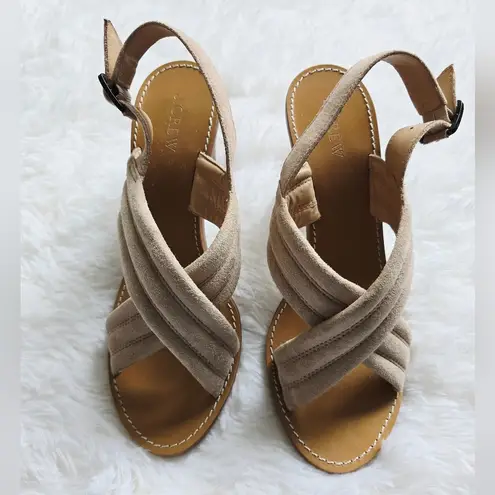 J.Crew  Marcie Suede light pink blush Sandals 8.5