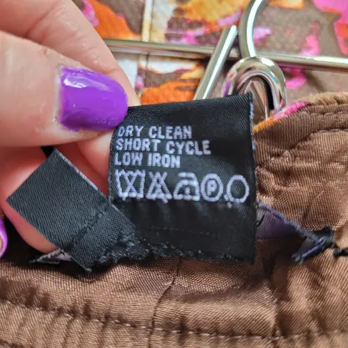 Etcetera Orange and Brown Floral Pencil Skirt