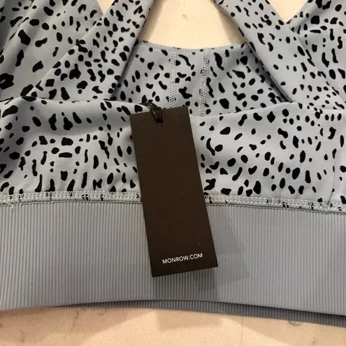 Monrow Mini Cheetah Goodgrey Sports Bra Womens Size XS Gray