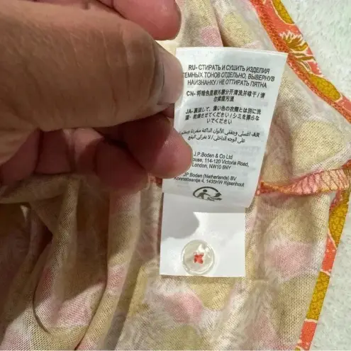 NWT BODEN Flippy Jersey Dress Yellow Pineapple Print Mini Cotton Modal US 14R Size 14