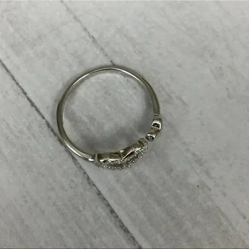 Sterling Silver CZ Heart Toe Ring Midi Ring