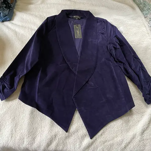 Diane Gilman DG2 by Vintage Women’s Open Front Navy Stretch Blazer NWT Size XL